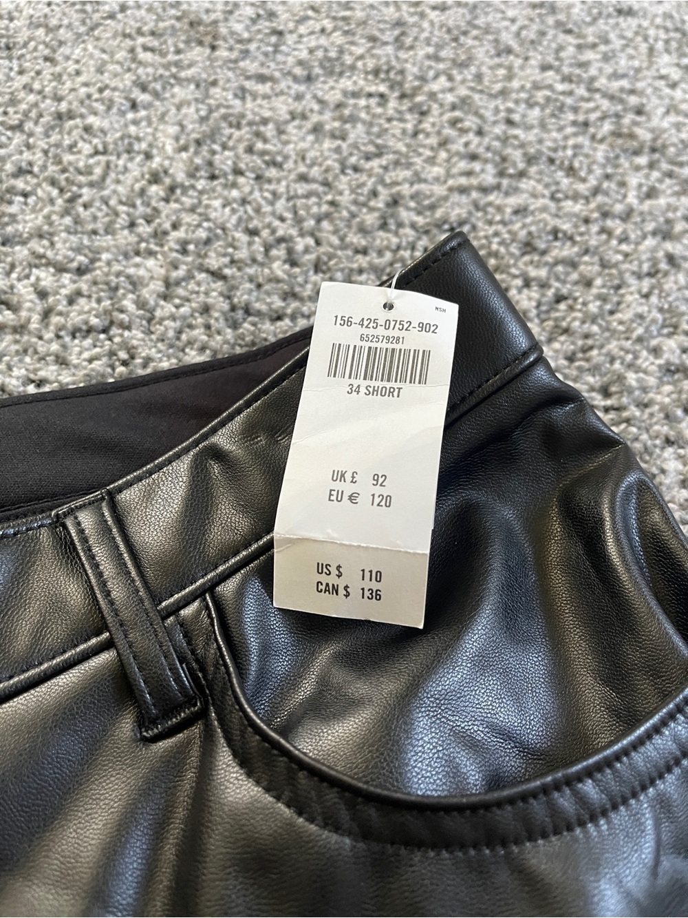 Abercrombie & fitch 90s straight leg ultra high rise black vegan leather pants - Picture 5 of 8